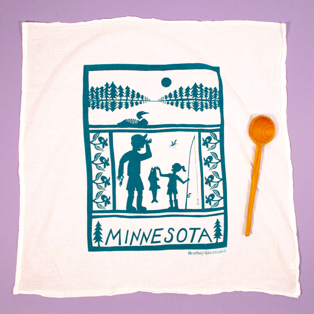 Kei & Molly Minnesota Flour Sack Dish Towel Flat