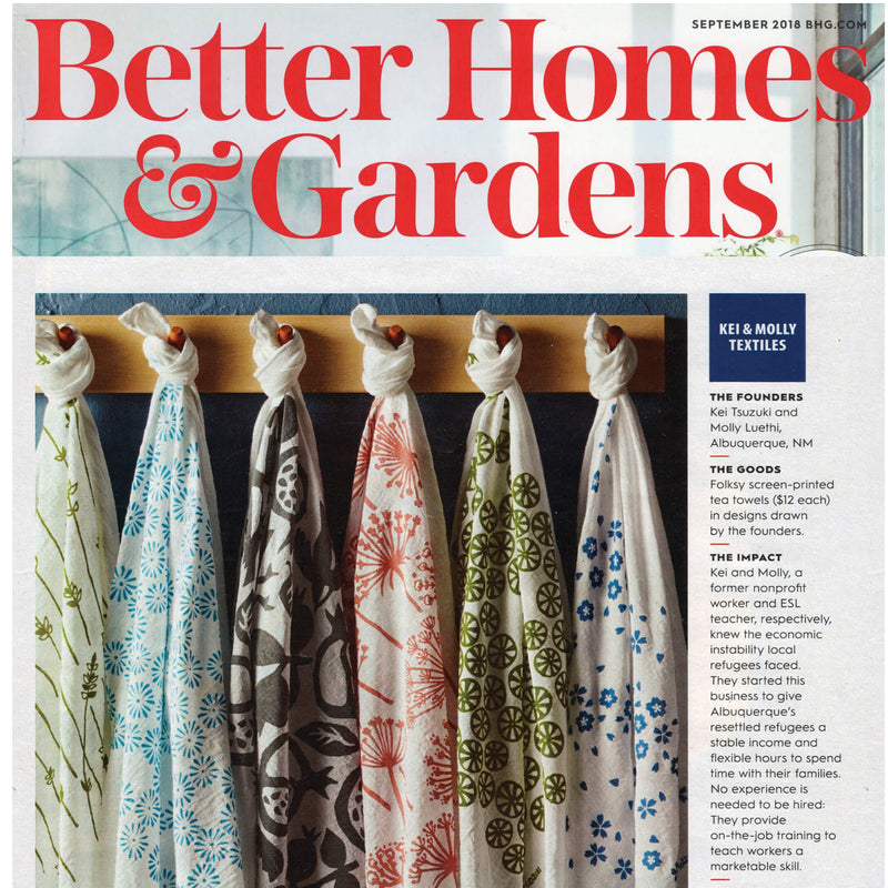 Front cover of Better Homes & Gardens, Aug 2018 when we were featured as entrepreneurs doing good in the community.