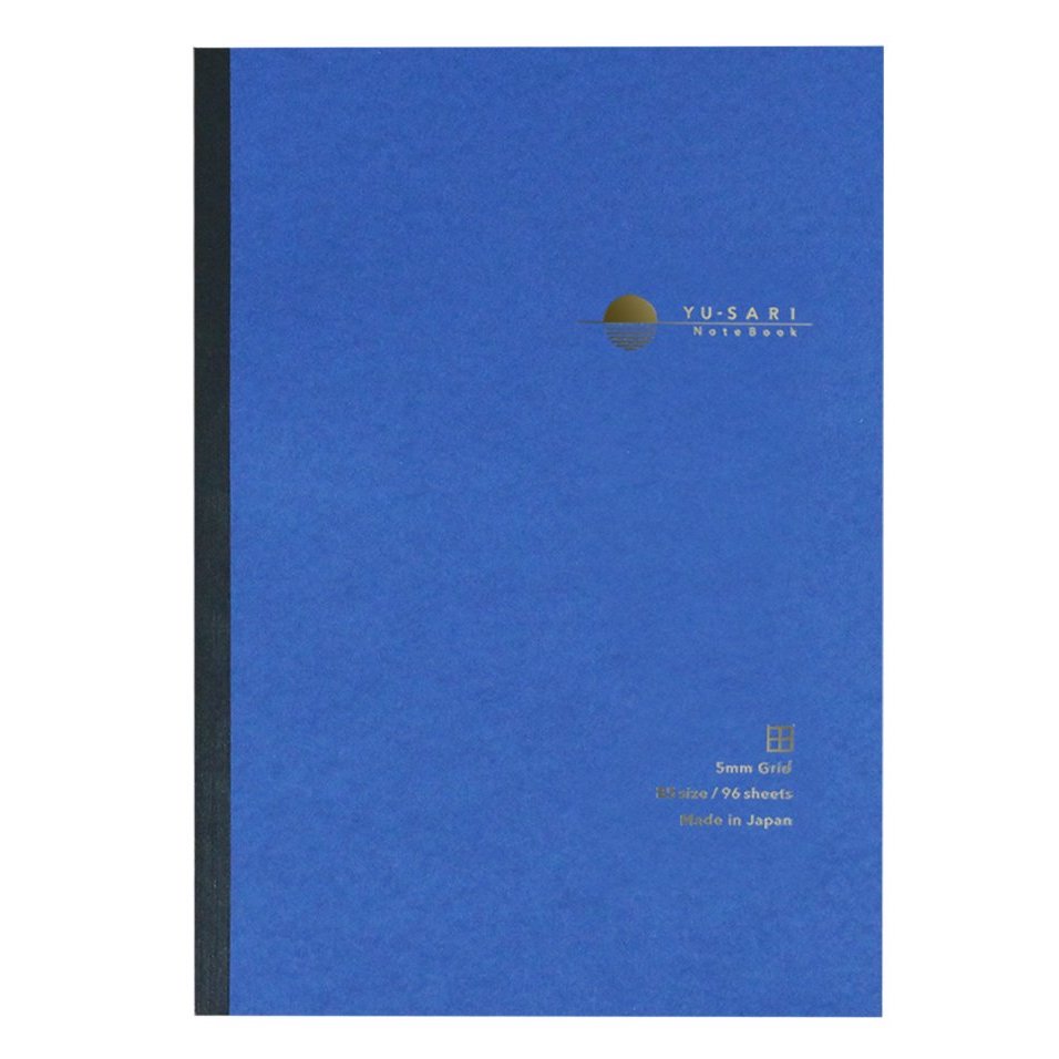 YU-SARI Notebook- Grid BLUE front