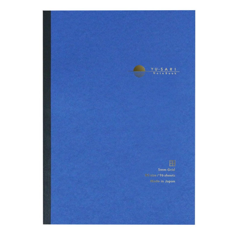 YU-SARI Notebook- Grid BLUE front