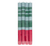 Striped Dinner Candles: Blue-Green-Red