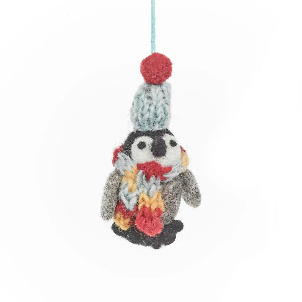 Felt Frosty Penguin Ornament w/ blue hat