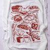 Kei & Molly Bread Flour Sack Dish Towel printed in Rust color, Front view