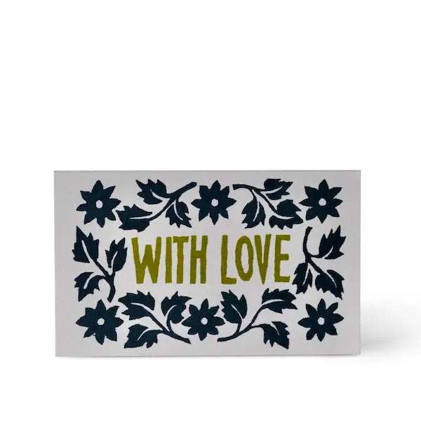 Pack of 6 "With Love" Mini Cards - Navy & Olive