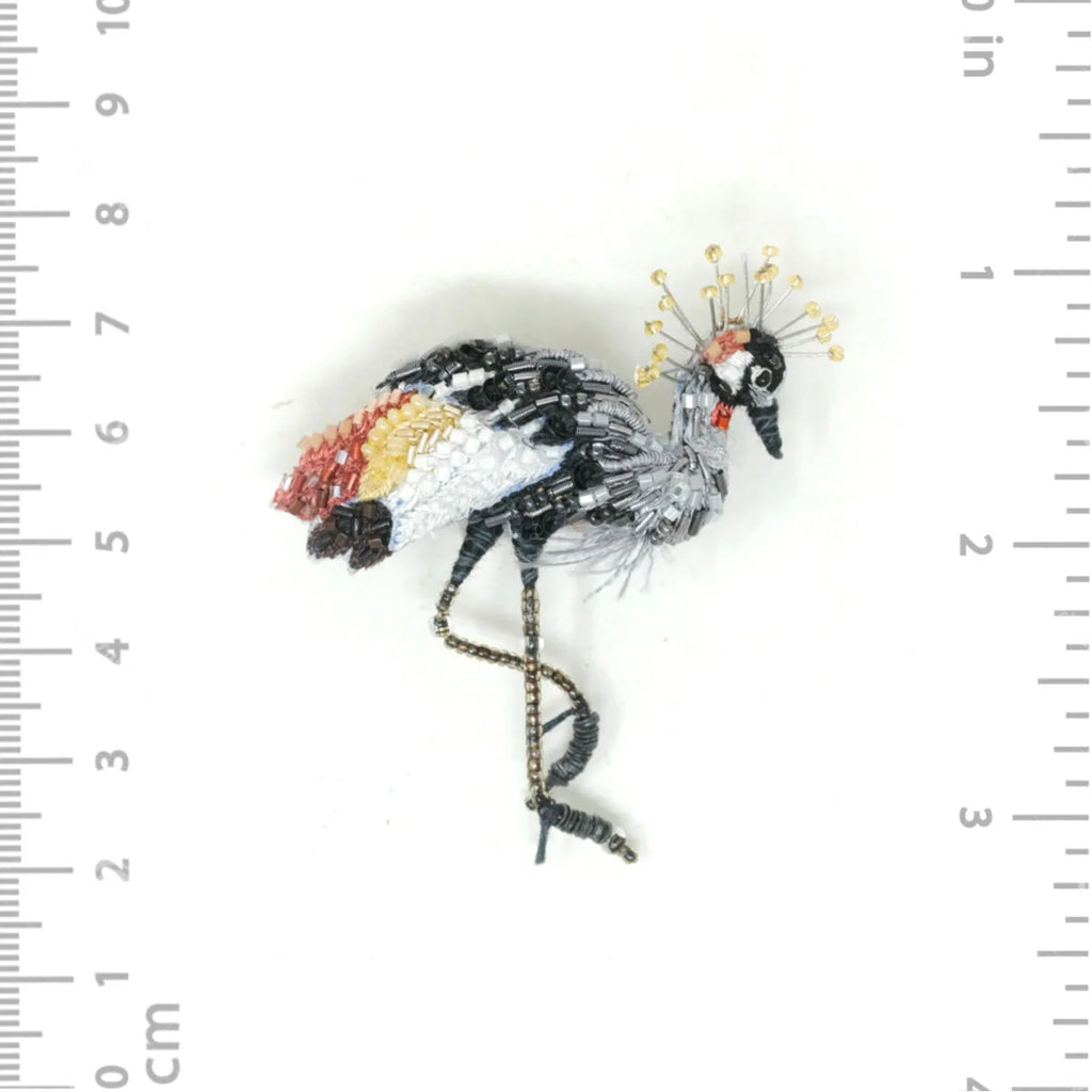 Crowned Crane Brooch