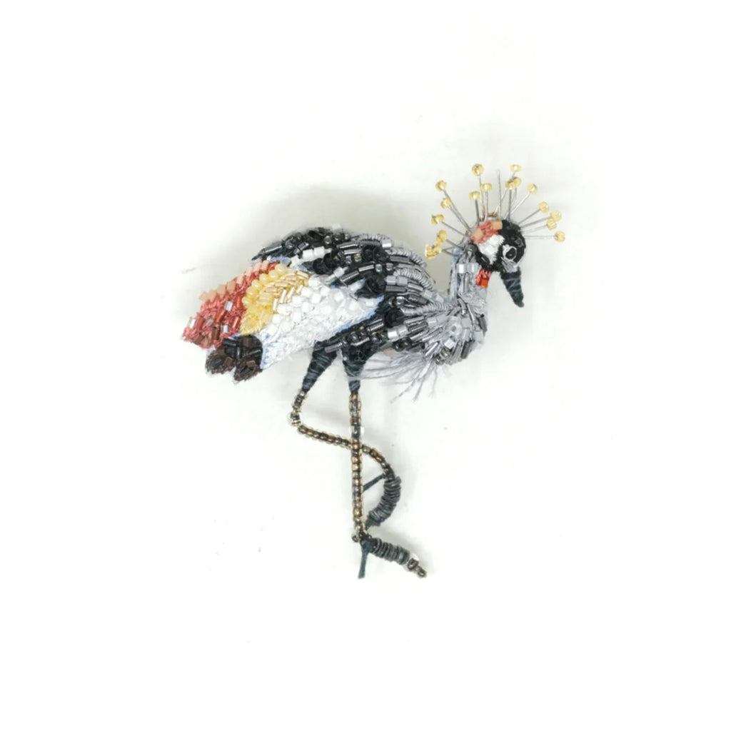 Crowned Crane Brooch