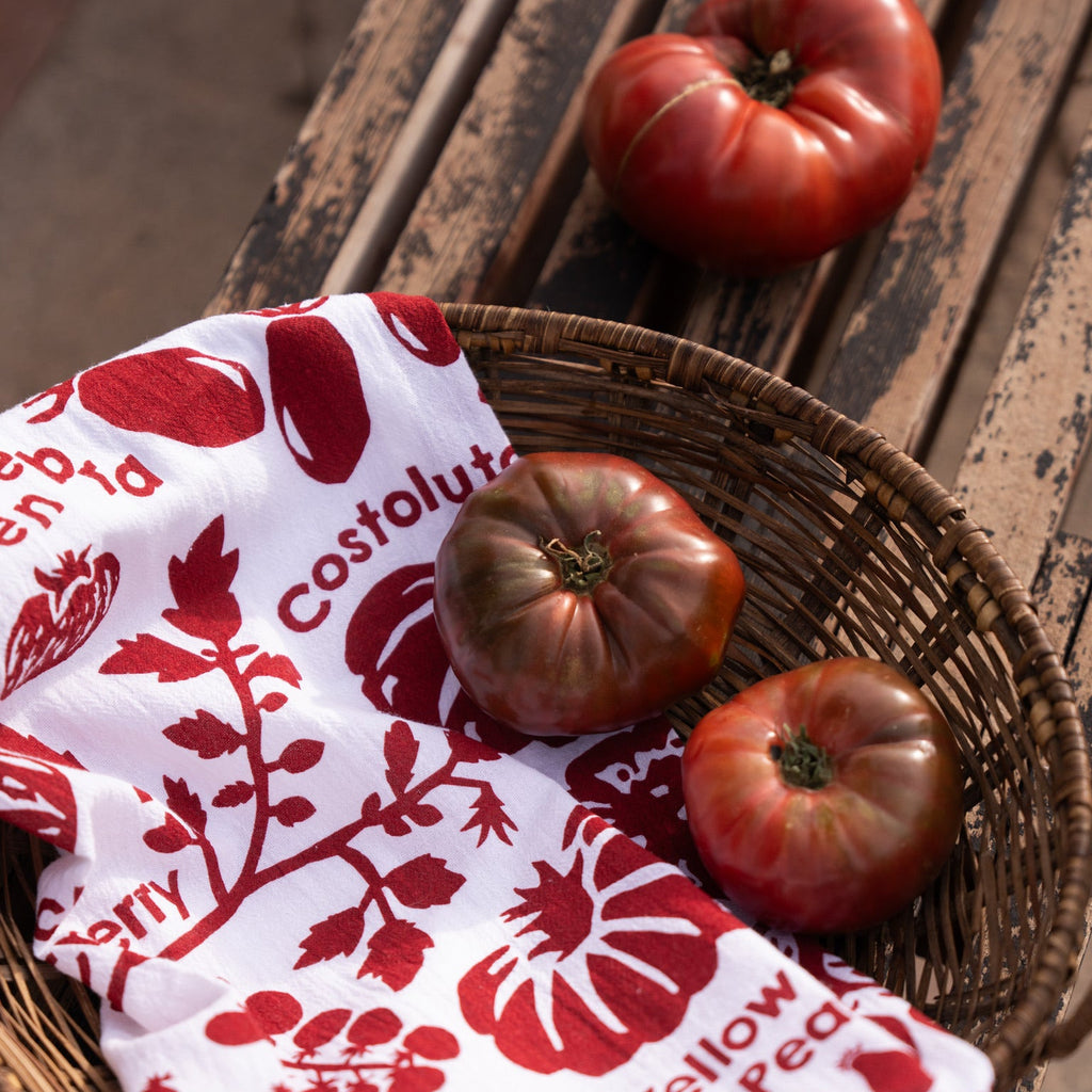 Kei & Molly Textiles Tomatoes towel with tomatoes