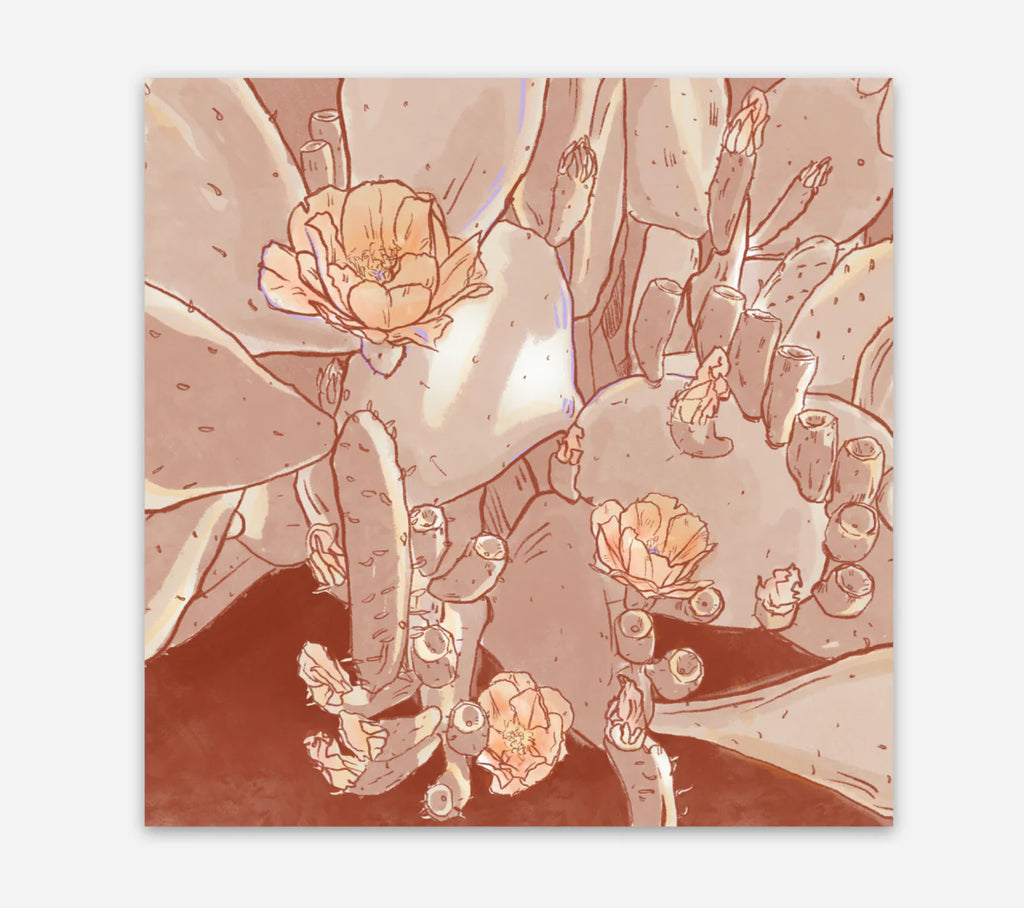 Peachy Prickly Pear Sticker