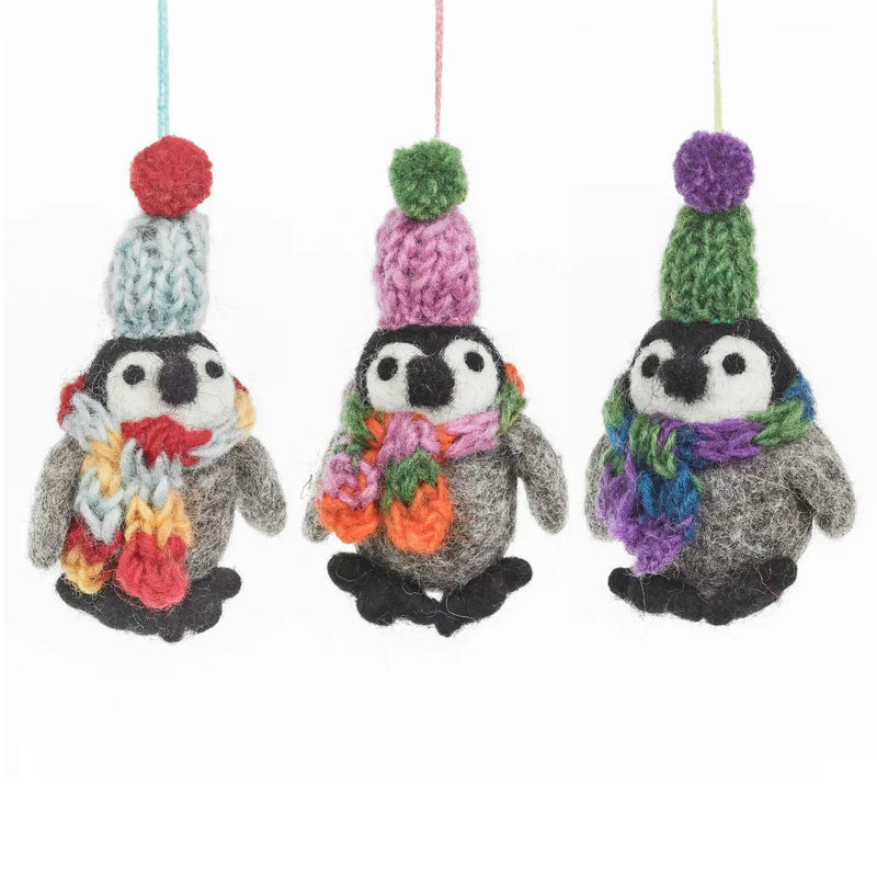 Felt Frosty Penguin Ornament- all three colors