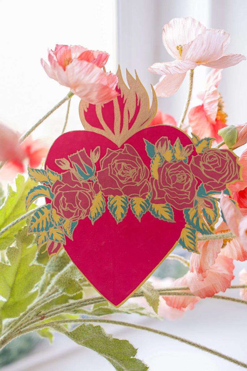 Flaming Heart Card by East End Press