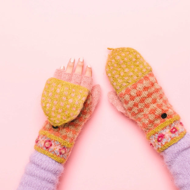 French Knot Convertible Mittens