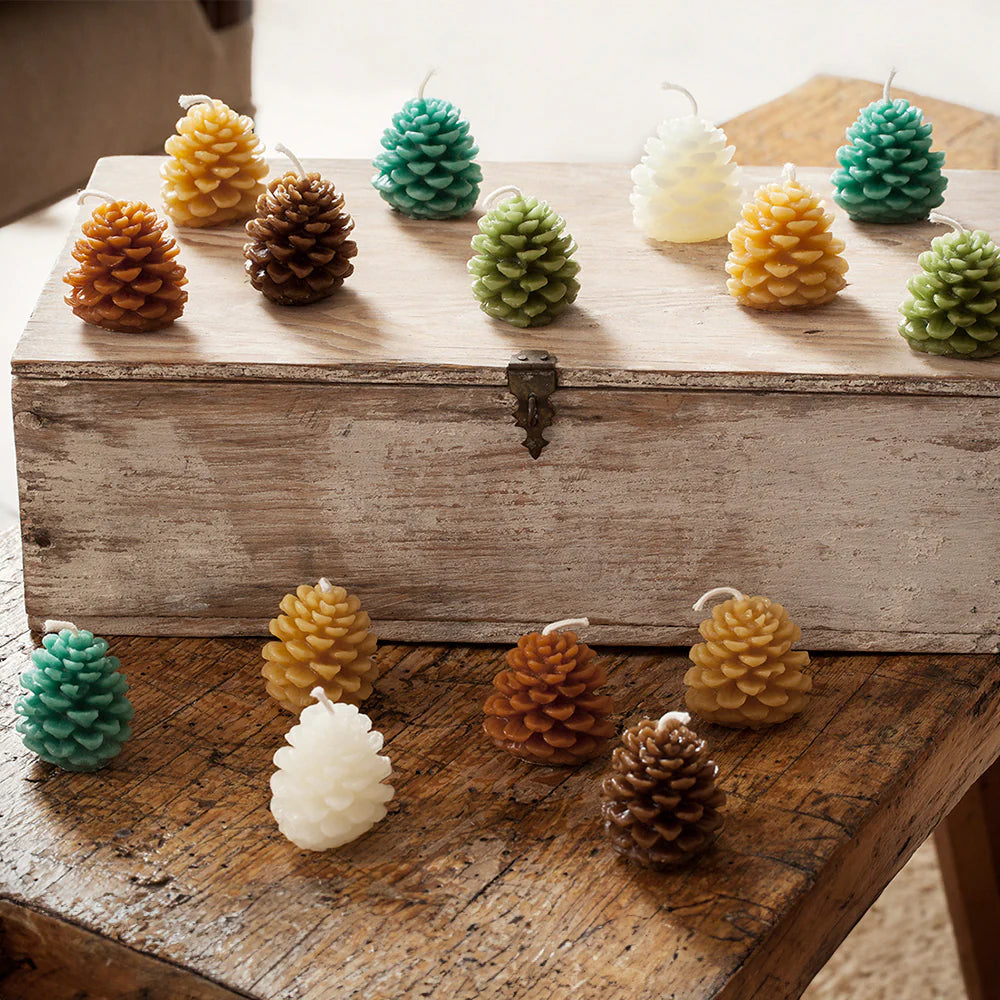 Wee Pine Cone Candles- set of 4