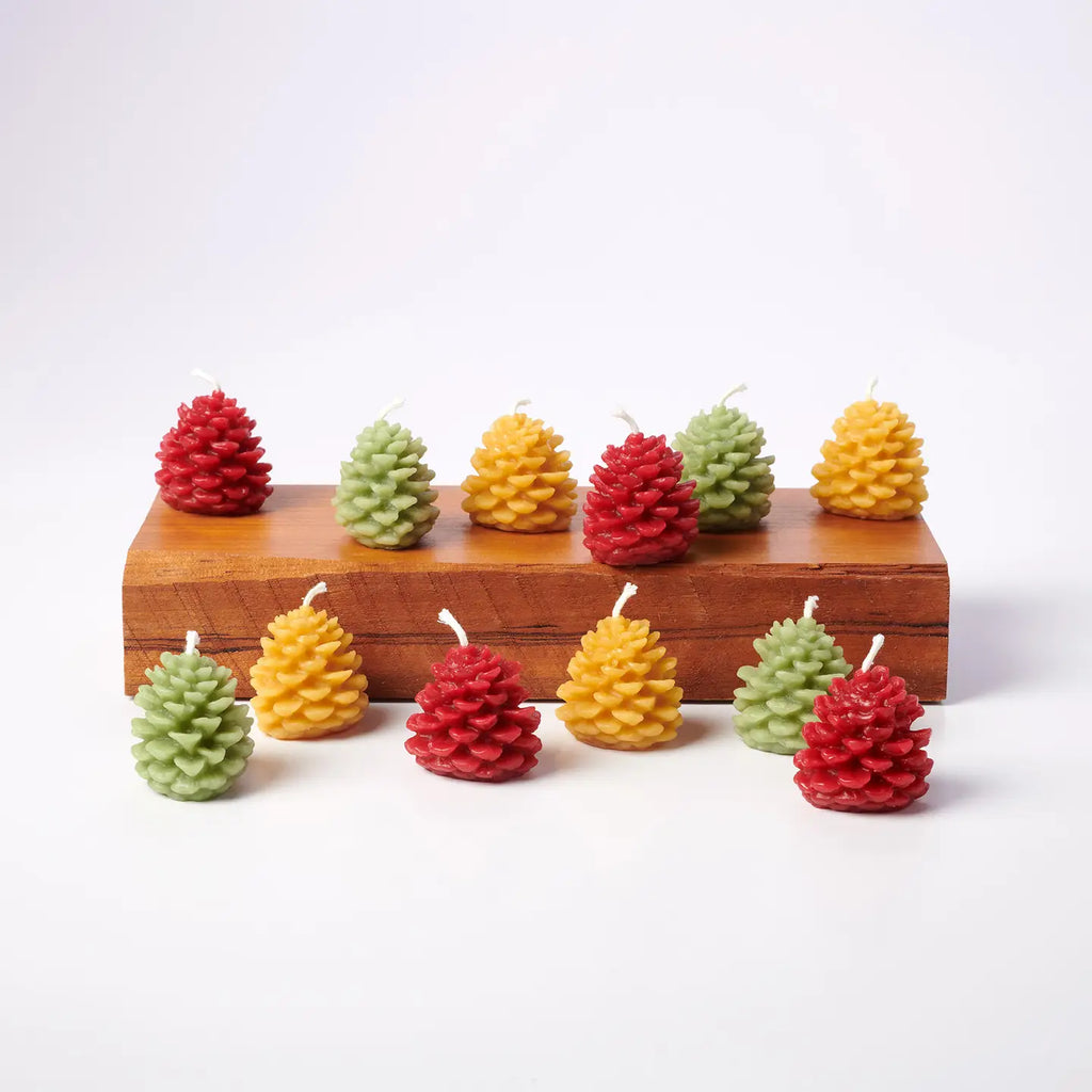 Wee Pine Cone Candles- set of 4
