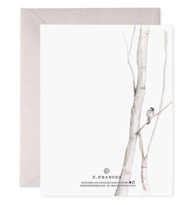 E. Frances Paper Snowy Birches Greeting Card Back