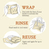 Bee's Wrap: Assorted Vegan 3 Packs Meadow Magic Print Instructions Wrap Rinse Reuse