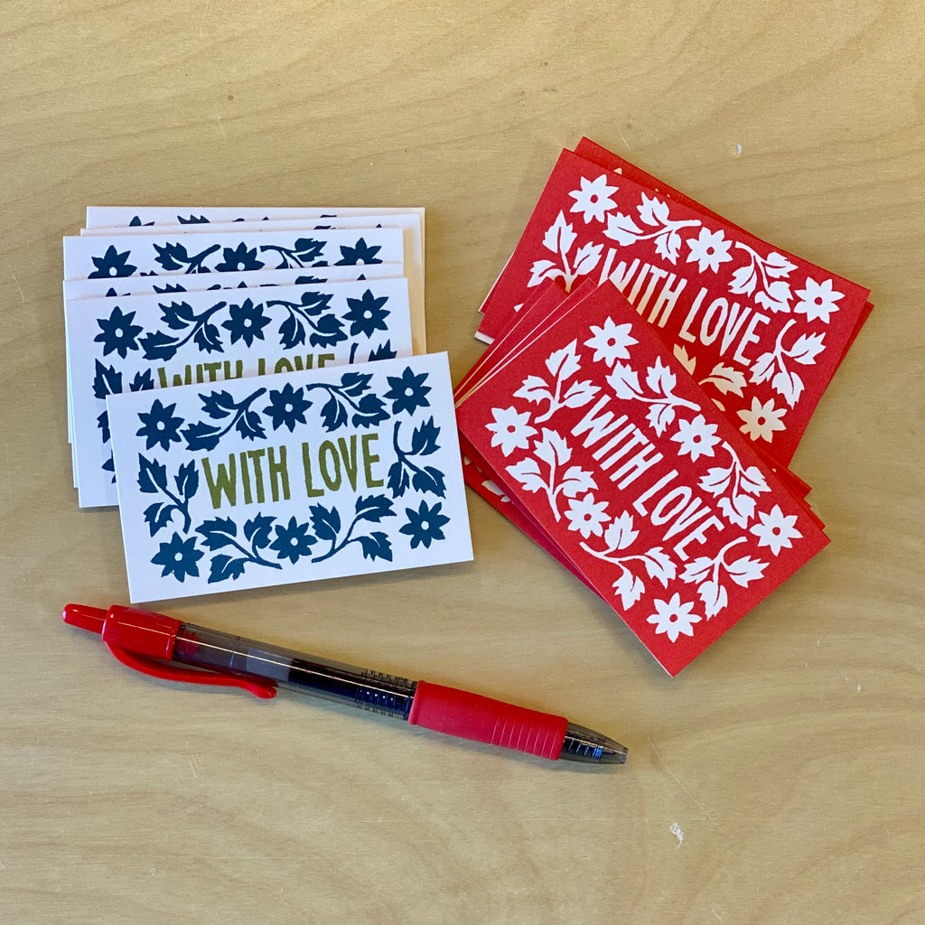 Pack of 6 "With Love" Mini Cards