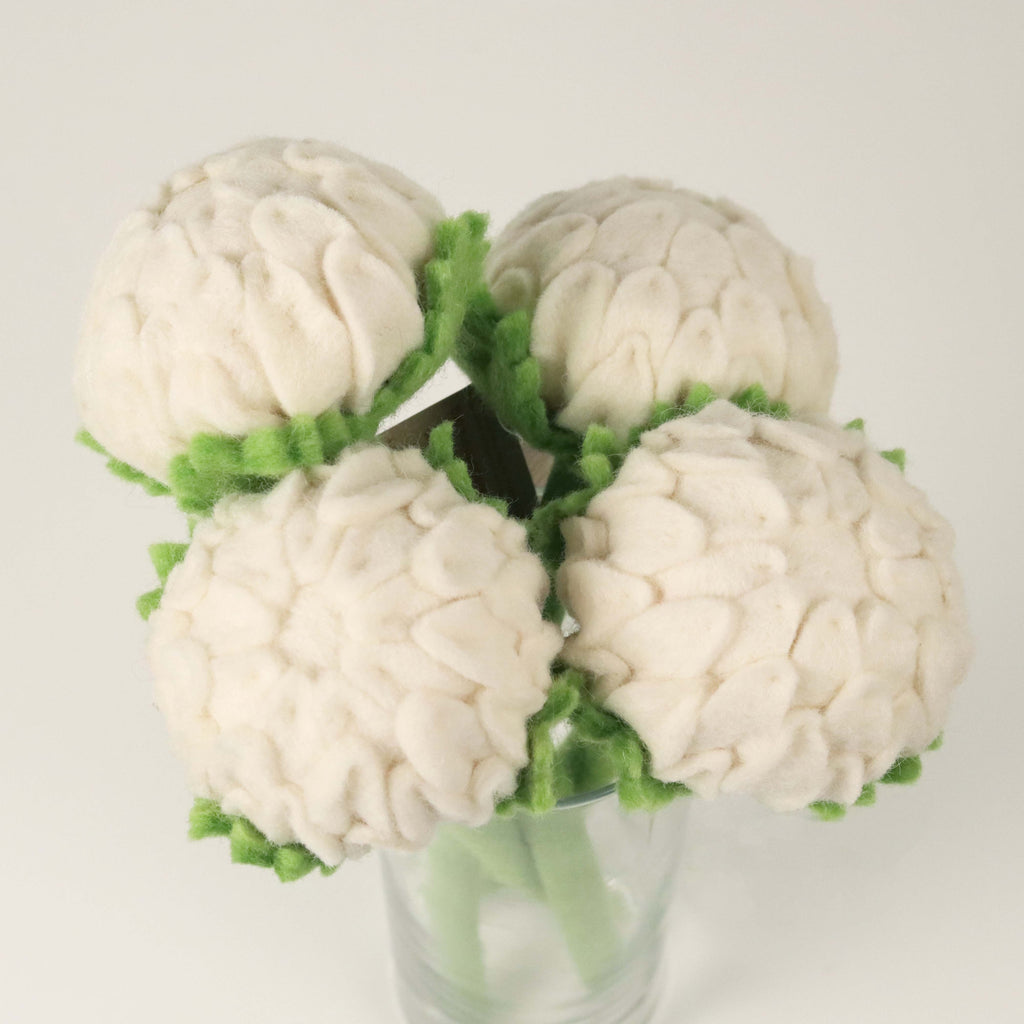 Global Goods Partners Felt Allium Flower- close up in a glass vase