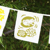 Kei & Molly Woodland Animals Flag Set Frog in Green