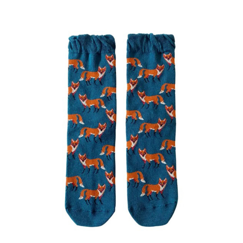 Tabbi Socks fox pattern in blue