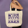 Kei & Molly Lavender Farm Tote Bag Slung over Shoulder