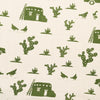 Kei & Molly Pueblo design in Green on Natural Cotton Throws