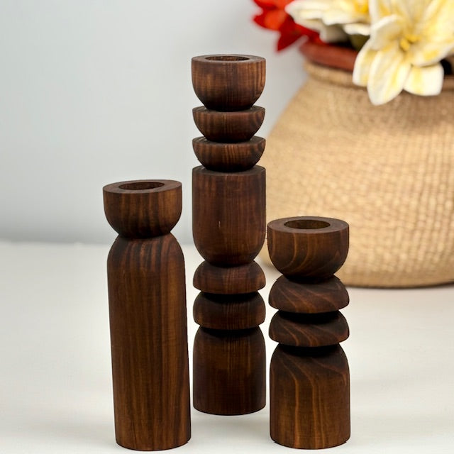 Wooden Tea Light Candle Holders