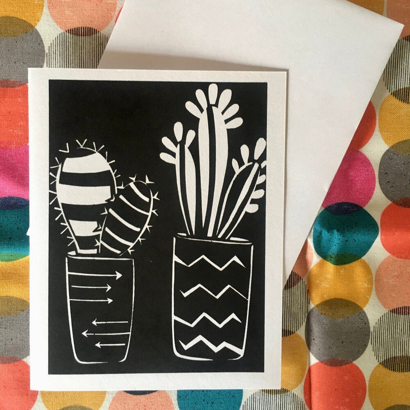 Paper Glue Scissors- Cacti Duo Vertical Card