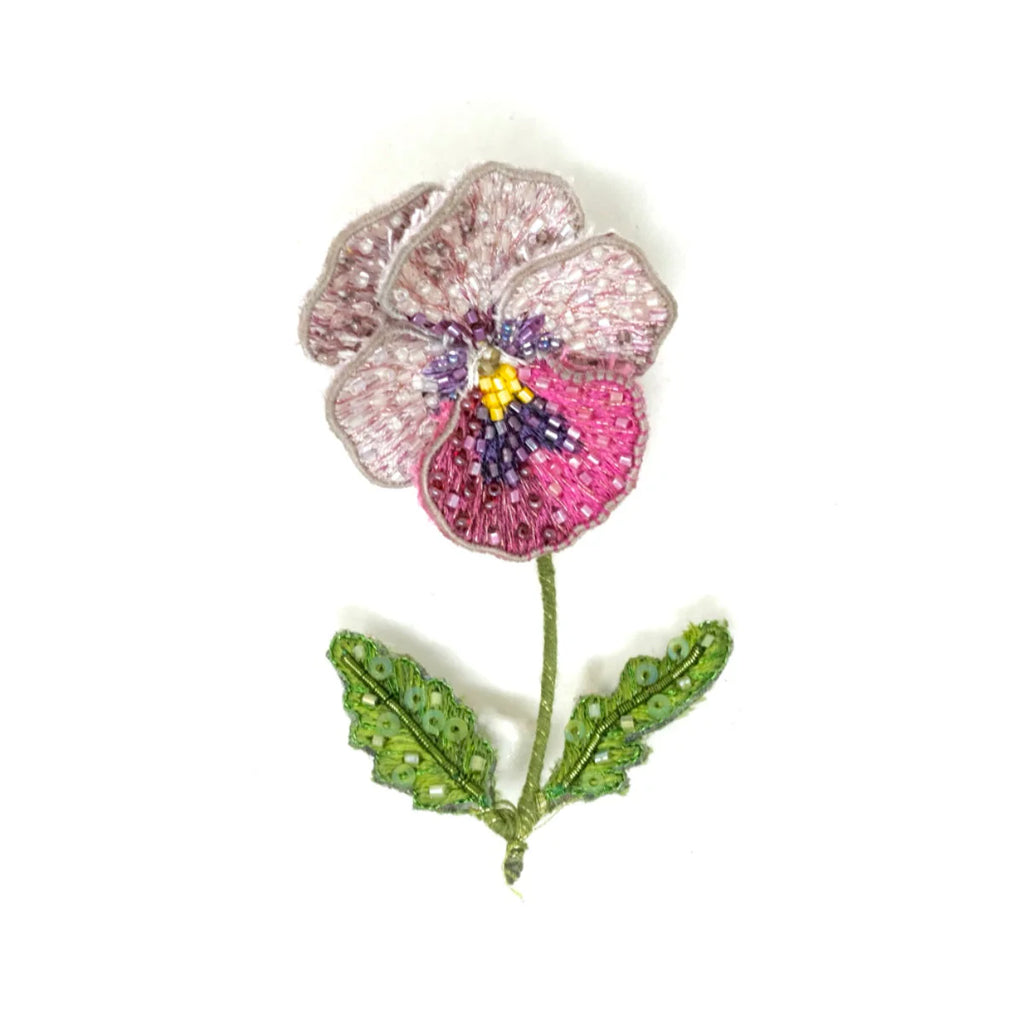 Pink Pansy Brooch