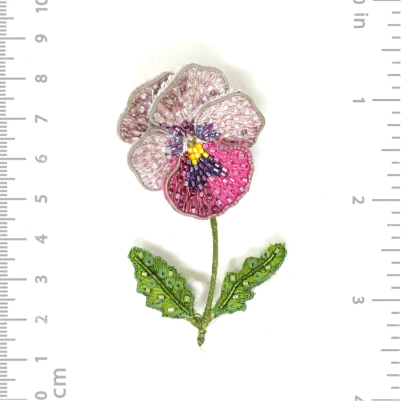 Pink Pansy Brooch