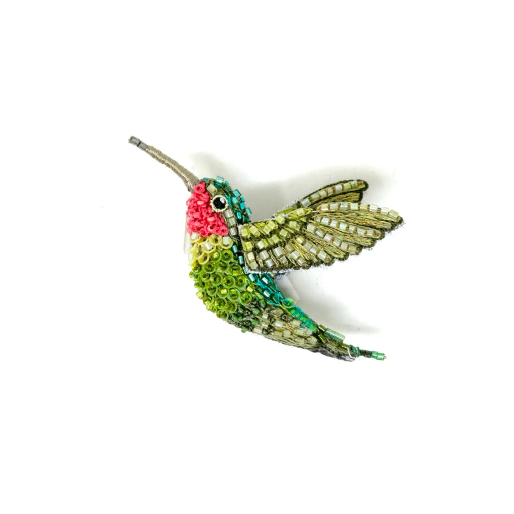 Ruby Throated Hummingbird Brooch