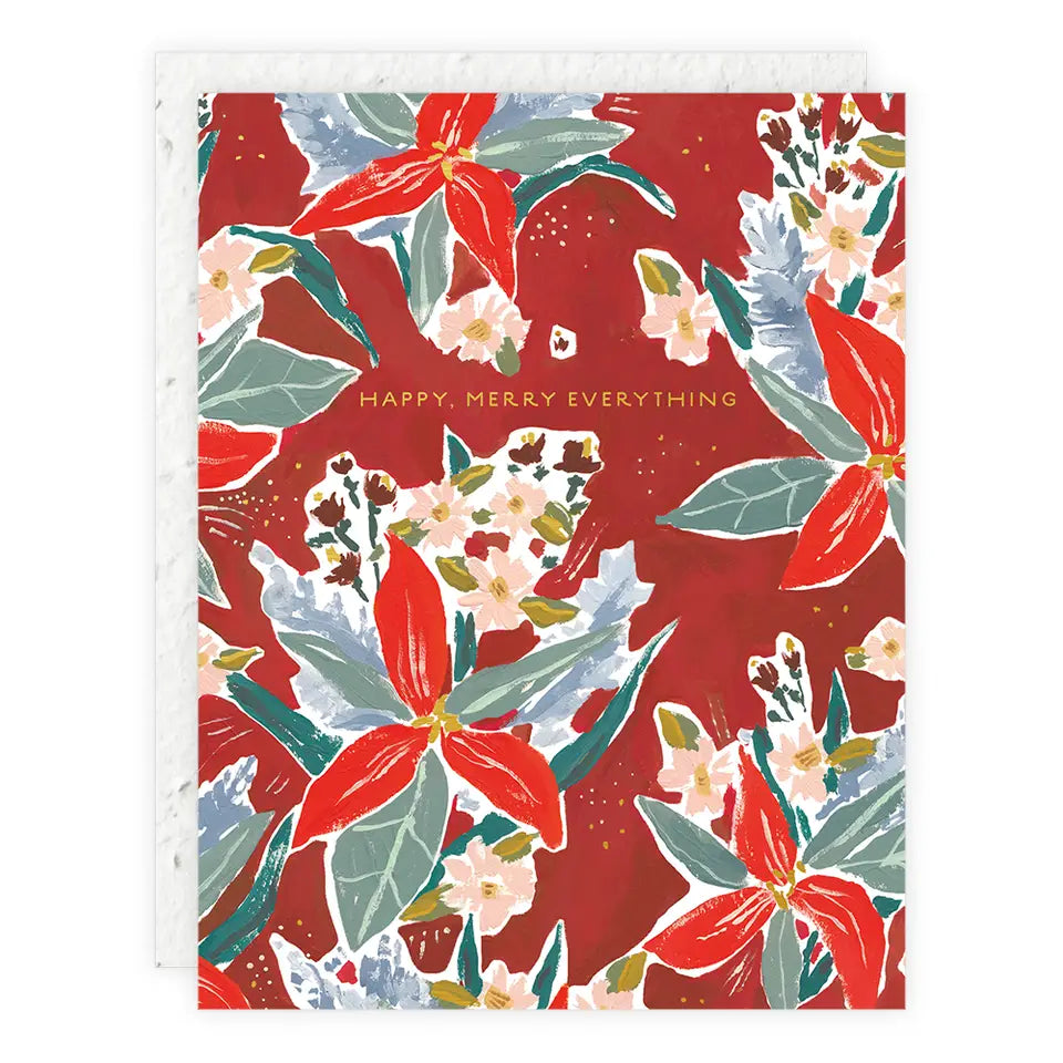 Red Poinsettia - Holiday Card