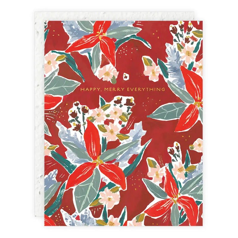 Red Poinsettia - Holiday Card