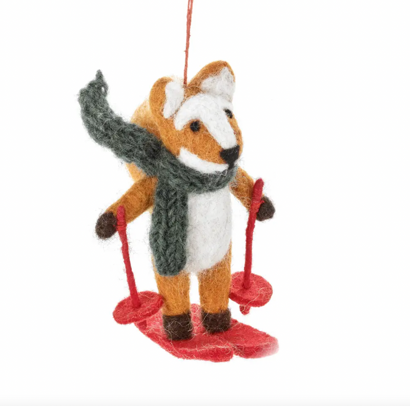 Felt So Good Felt Skiing Fox Ornament