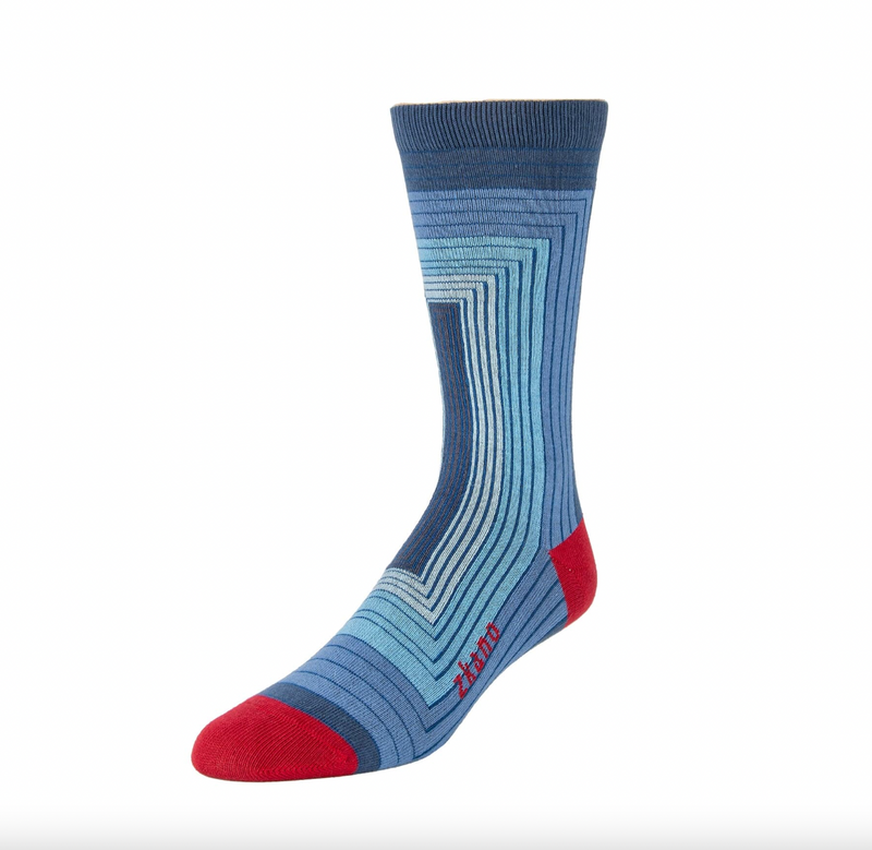 ZKANO Vanishing Point Crew Socks Indigo