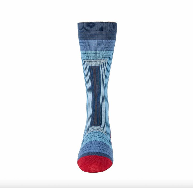 ZKANO Vanishing Point Crew Socks Indigo
