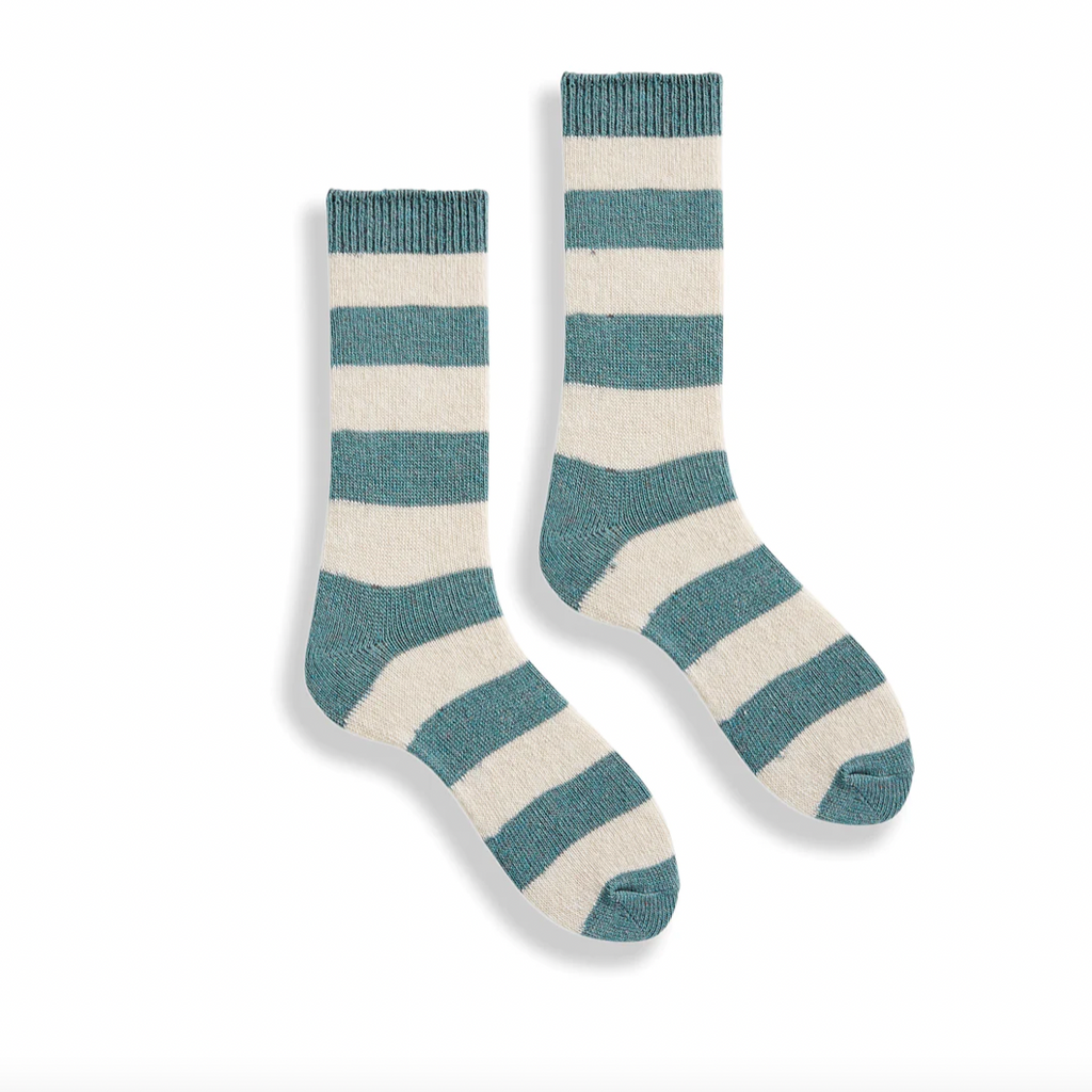 Wool Cashmere Socks - Rugby Stripe