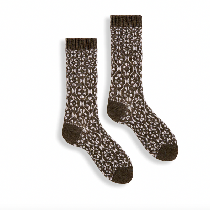 Wool Cashmere Socks - Aster Flower