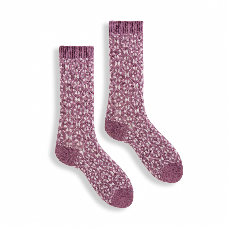 Wool Cashmere Socks - Aster Flower