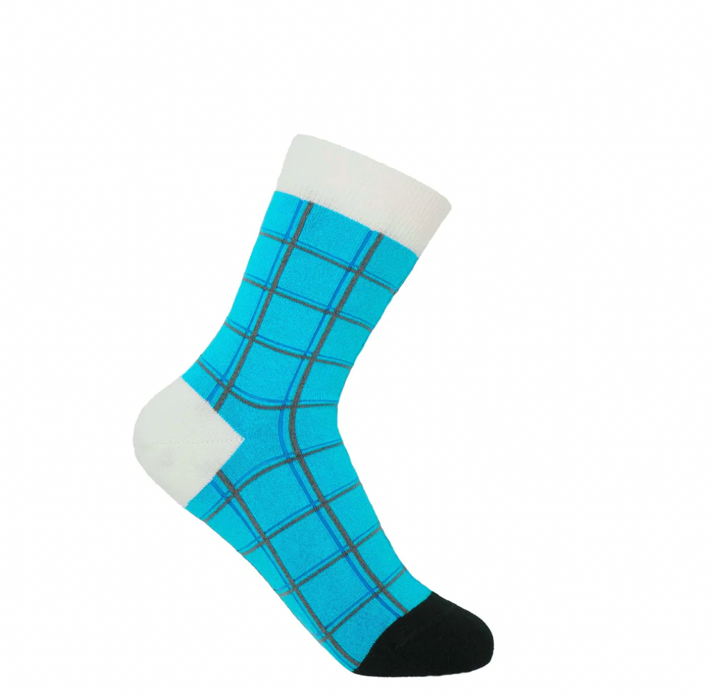 Grid Women's Organic Socks Aqua