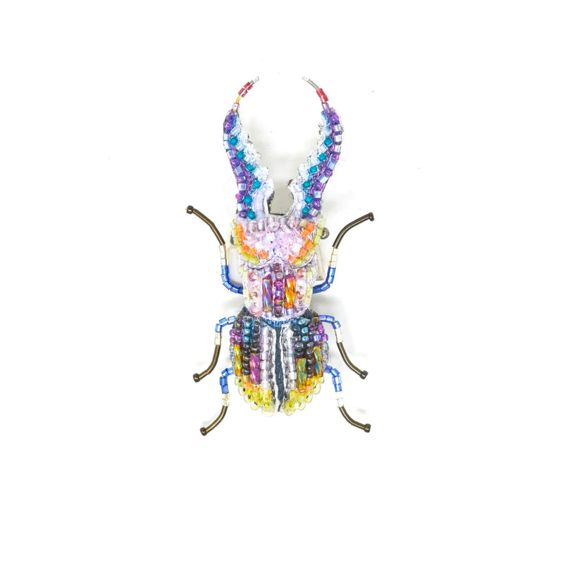 Stag Pincer Beetle Brooch
