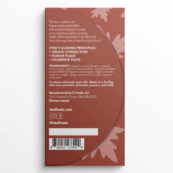 Sted Foods- Almond Maple Brittle, back
