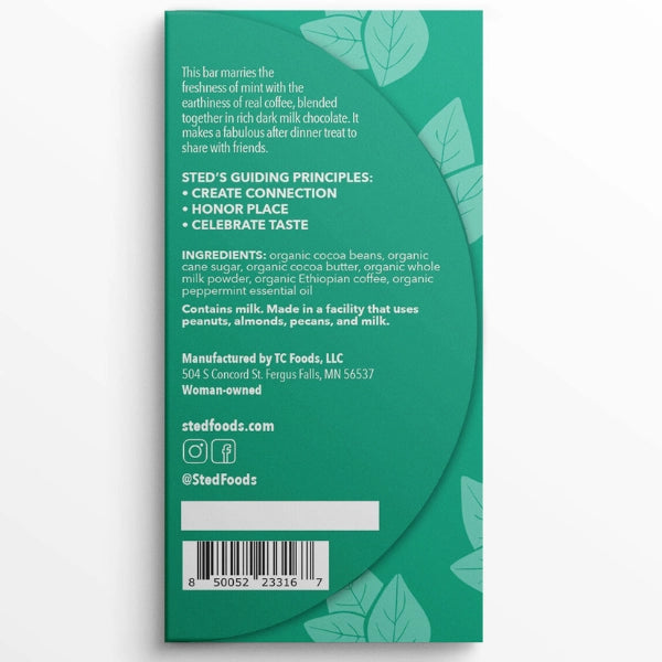 Sted Foods- Mint Mocha, back