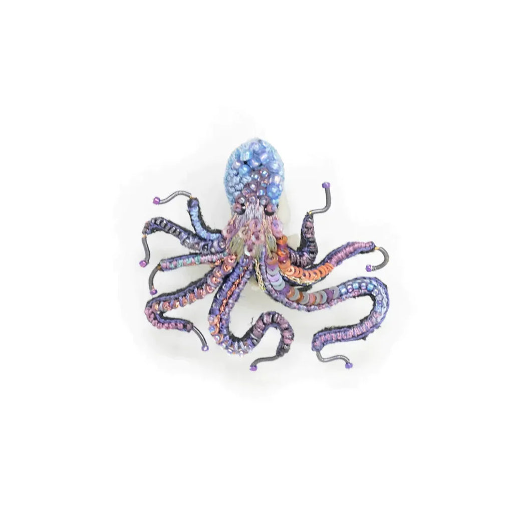 Common Octopus Beaded Brooch
