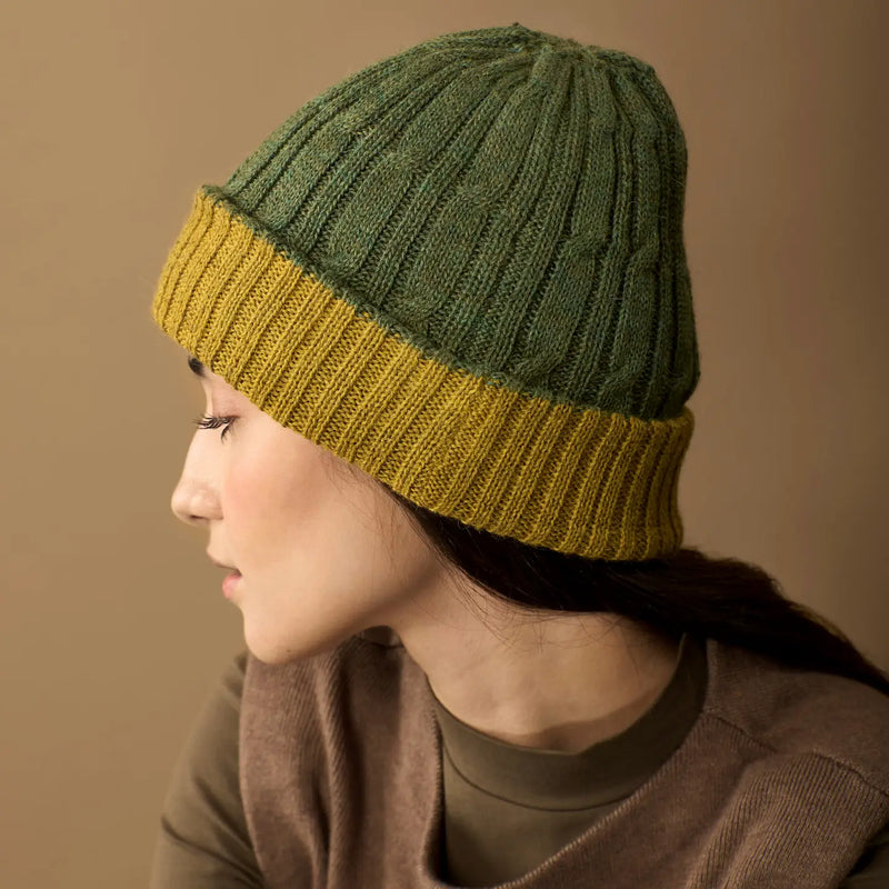 WUAMAN - Reversible Baby Alpaca Beanie - Cable Knit