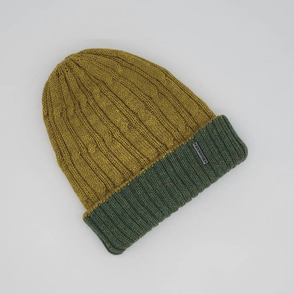 WUAMAN - Reversible Baby Alpaca Beanie - Cable Knit