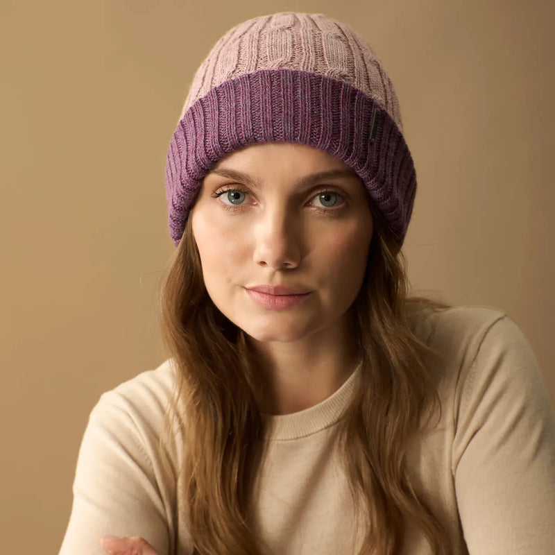 WUAMAN - Reversible Baby Alpaca Beanie - Cable Knit