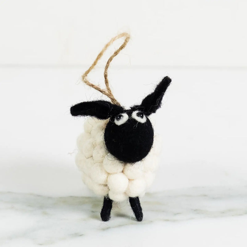 The Winding Road White Sheep Ornament