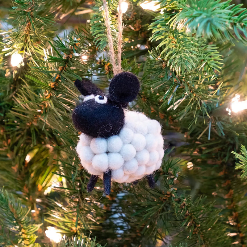 The Winding Road White Sheep Ornament