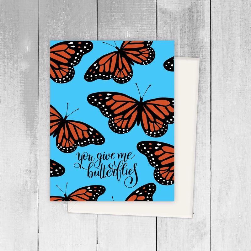 "You Give Me Butterflies" Greeting Card