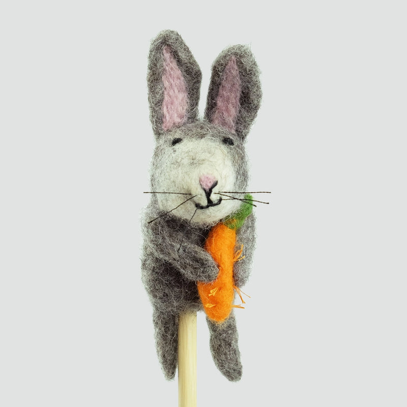 Grey Bunny Finger Puppet